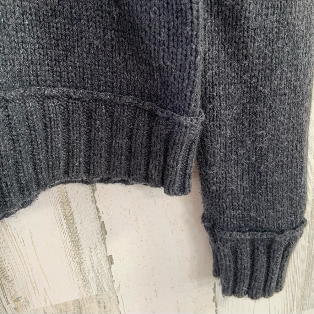 Fossil Charcoal Grey Button Sweater Size M - image 4